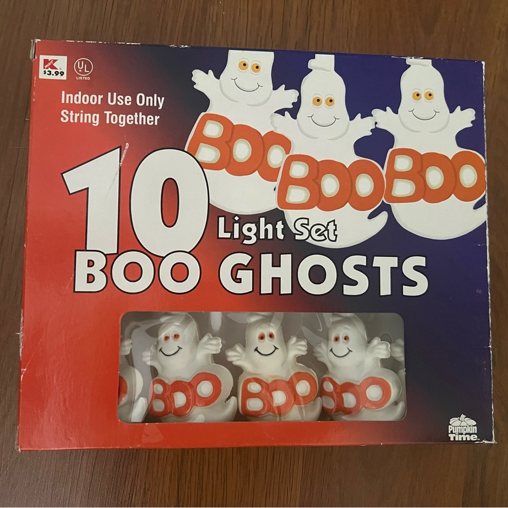 VTG NIB Boo Ghosts Light Set - White and Orange